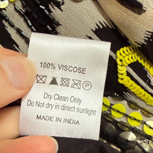 ASOS Beaded Embellished Jacket Neon Sequin Festival Boho Open Front Size 6 - Picture 8 of 8